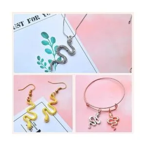 30 colgantes de serpiente de 5 colores de aleación_4