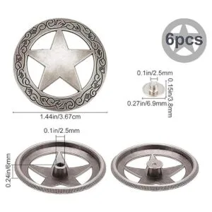 GORGECRAFT 1 caja de 6 juegos de botones de rosca grabados_2