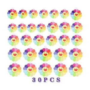 30 dijes de girasol sonriente de resina con diseño de_2