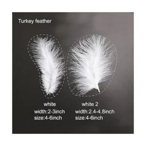 Paquete de 200 piezas de plumas blancas de pavo esponjoso_5