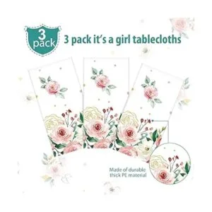 3 piezas de suministros florales para baby shower mantel_4