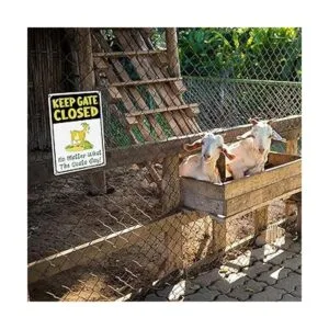 Señal de advertencia con texto Keep Gate Close No Matter_7