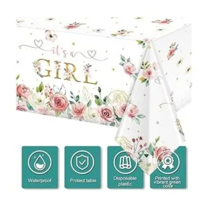 3 piezas de suministros florales para baby shower mantel_3