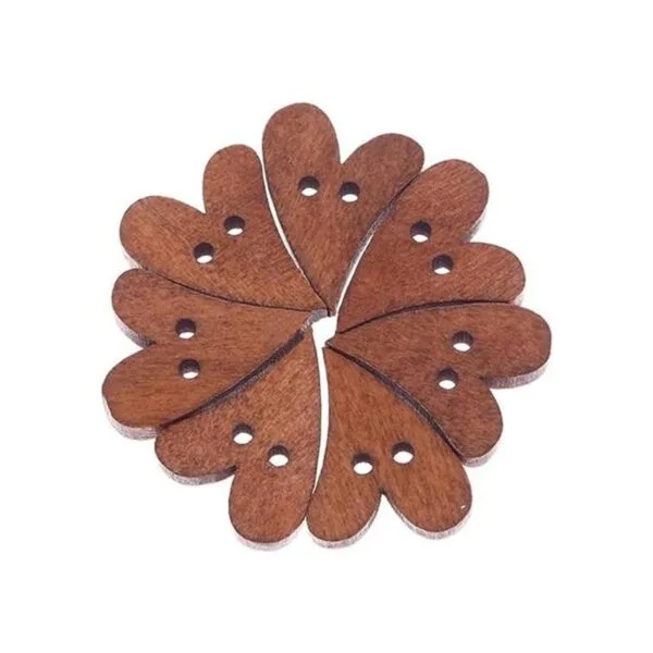 EORTA 100 piezas Botones de Madera Marrón para Costura_5