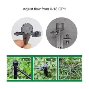 Topiverse 25 emisores de riego por goteo flujo ajustable_2
