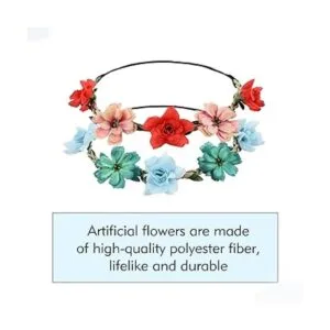 Cinaci Paquete de 6 diademas de corona de rosas ajustables_5