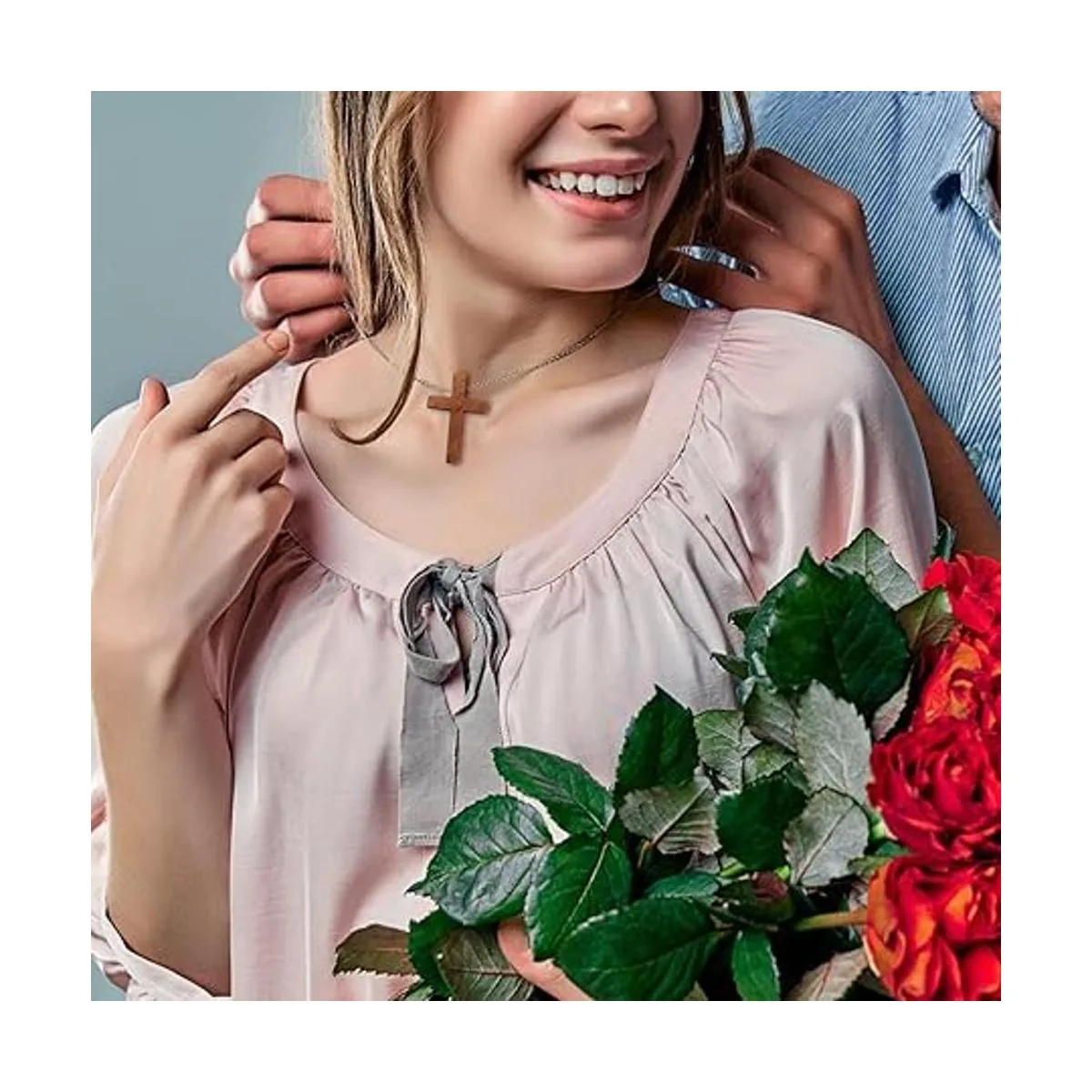 50 mini colgantes de cruz de madera con 50 llaveros mini_4