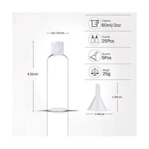 YsesoAi 25 botellas vacías de plástico transparente de 2_2