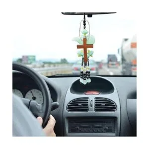 50 mini colgantes de cruz de madera con 50 llaveros mini_5