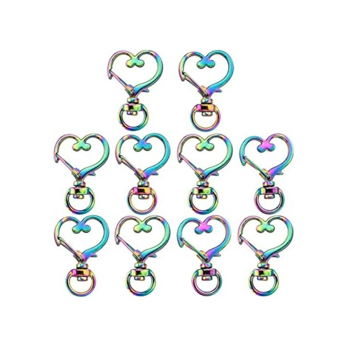 ITROLLE 10 ganchos para llavero con forma de corazón_1