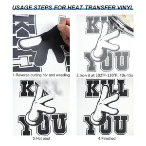 GYT Vinilo HTV negro con purpurina Rollos de vinilo de_5