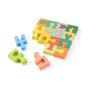 Rompecabezas de formas de madera bloques geométricos para_2