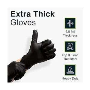 Guantes desechables de nitrilo negro grandes 50_2