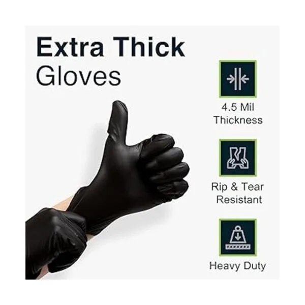 Guantes desechables de nitrilo negro grandes 50_2