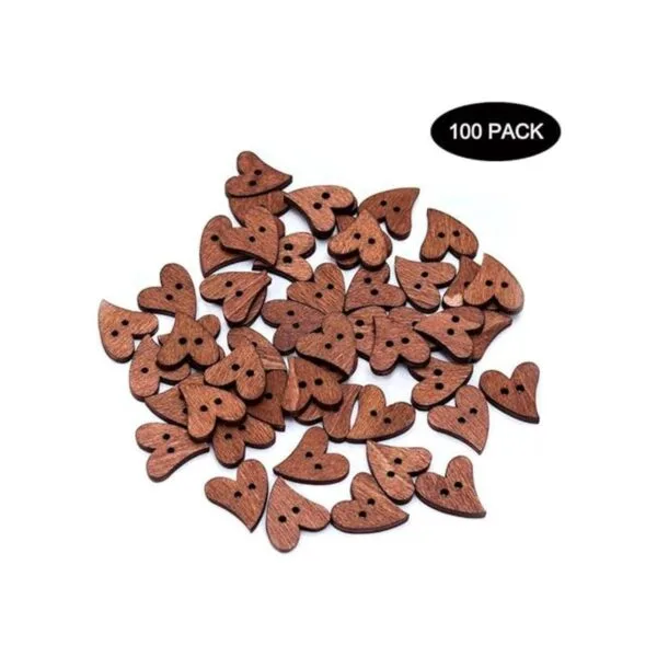 EORTA 100 piezas Botones de Madera Marrón para Costura_2