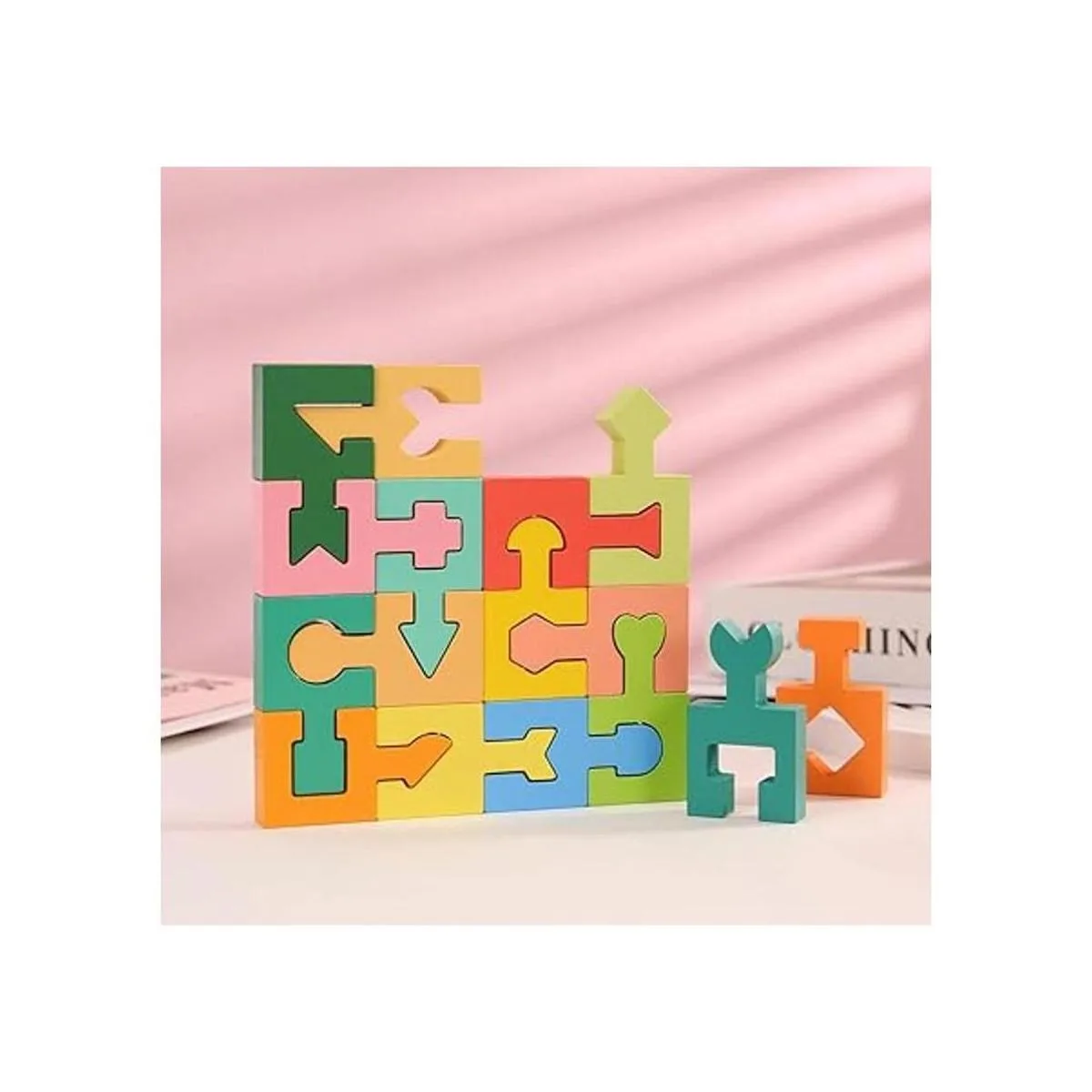 Rompecabezas de formas de madera bloques geométricos para_5