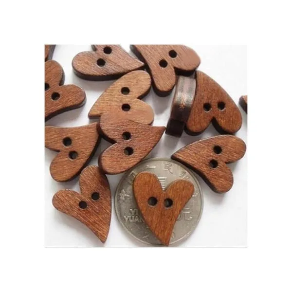EORTA 100 piezas Botones de Madera Marrón para Costura_6