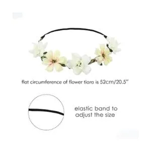 Cinaci Paquete de 6 diademas de corona de rosas ajustables_6