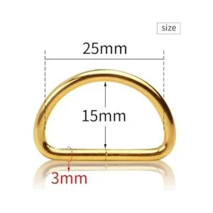 BronaGrand 50 anillos en D semicirculares de metal dorado_5
