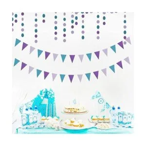 Banderines de decoración de fiesta de sirena paquete de 2_4