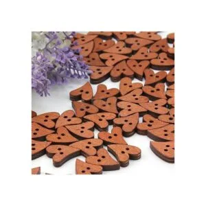 EORTA 100 piezas Botones de Madera Marrón para Costura_4
