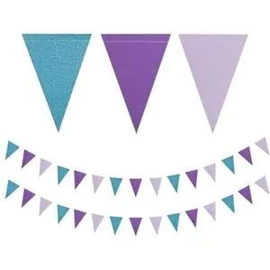 Banderines de decoración de fiesta de sirena paquete de 2_1