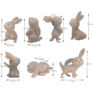 QTFHR 7 piezas de figuras de animales de conejo para_3