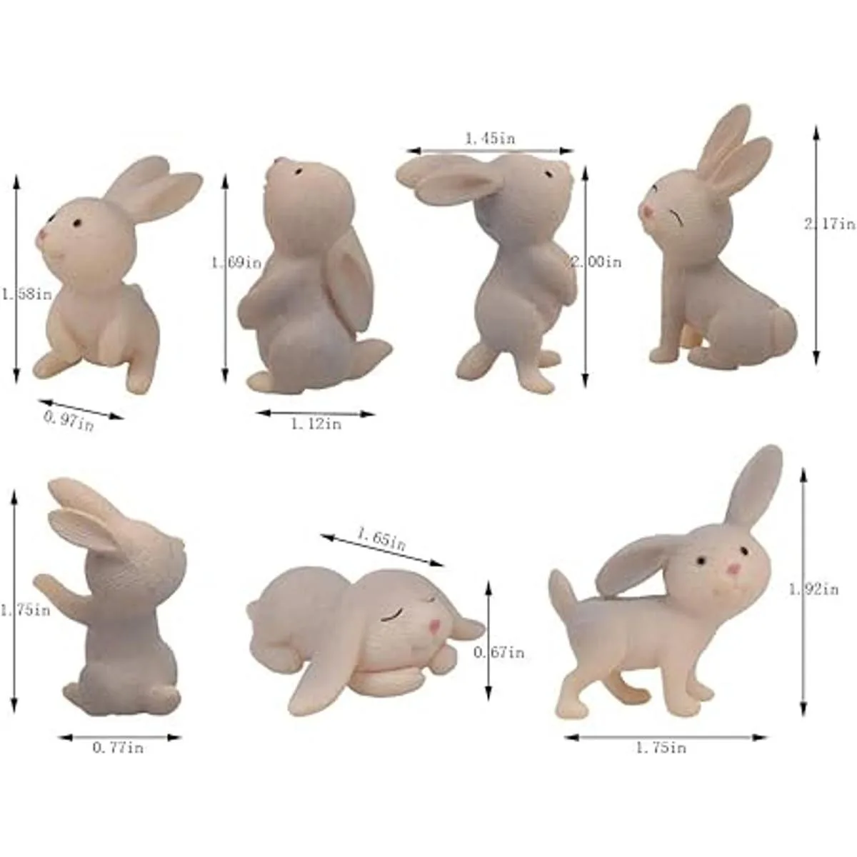QTFHR 7 piezas de figuras de animales de conejo para_3