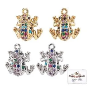 Beebeecraft 4 dijes colgantes de rana de 2 colores_1