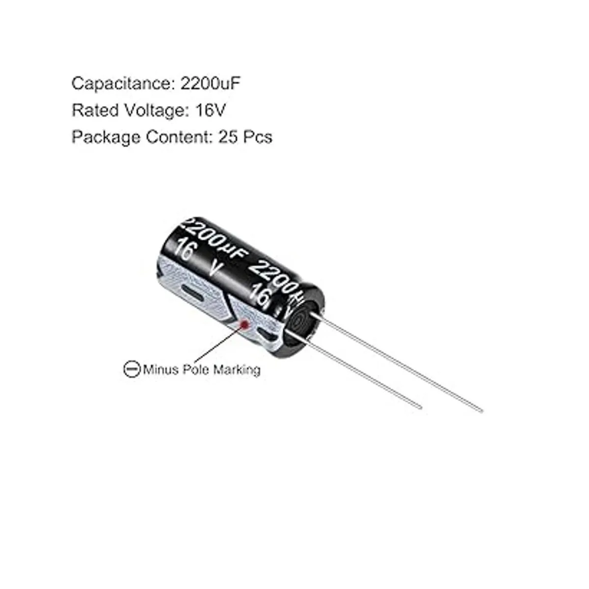 Uxcell 2200uF Condensador de 16 V condensadores_2