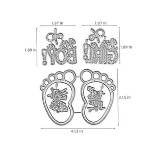 Troqueles de corte de huellas de bebé troqueles de letras_2