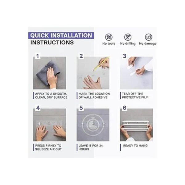 KINCMAX Paquete de 2 adhesivos de pared fuertes y_5