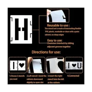 YEAJON Plantillas de letras de 1.5 pulgadas números de_5