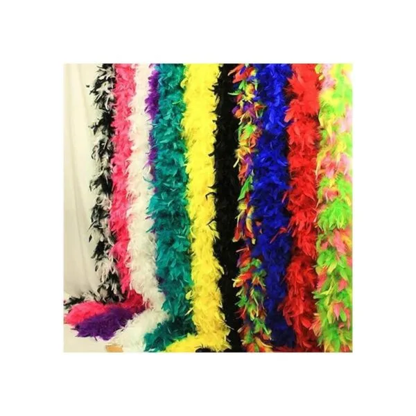 Boa de plumas de pavo chandelle rojo melocotón 2 yardas_6