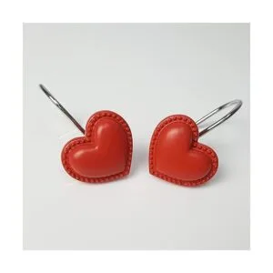 ZILucky Set of 12 Red Heart Shape Shower Curtain Hooks_7