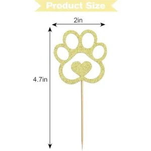 Decoración para cupcakes con estampado de patas de perro_2