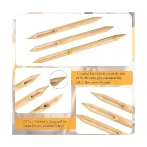 6 unidades de plumas de bambú de doble cabeza de bambú_3