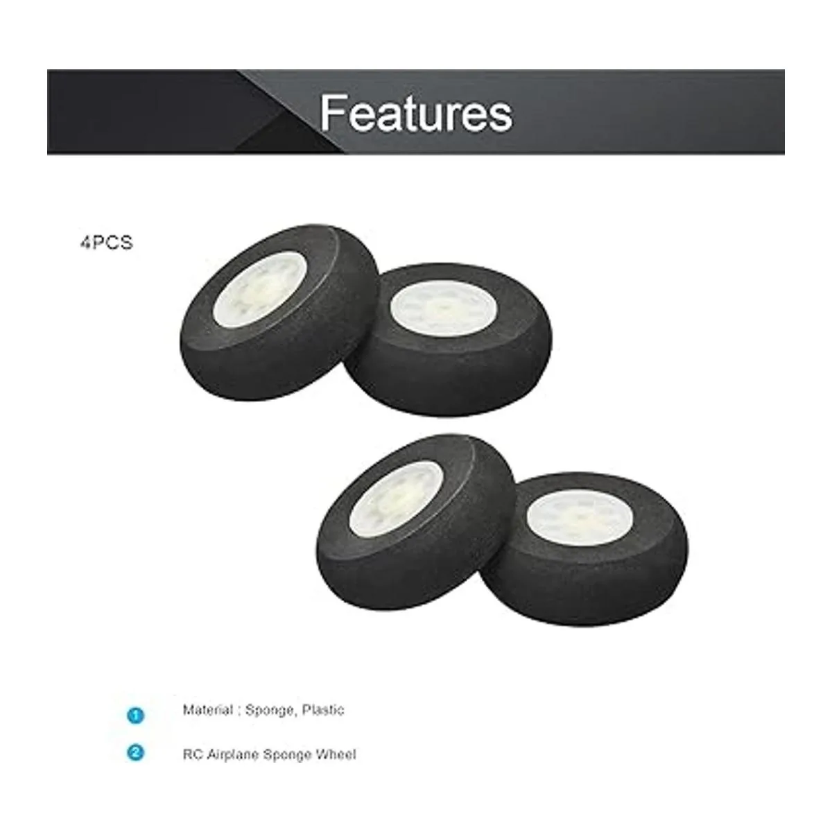 MroMax RC Airplane Wheels 1.97 Dia4Pcs Foam Wheel_3