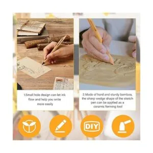 6 unidades de plumas de bambú de doble cabeza de bambú_4