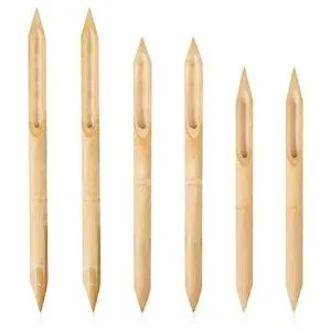 6 unidades de plumas de bambú de doble cabeza de bambú_1