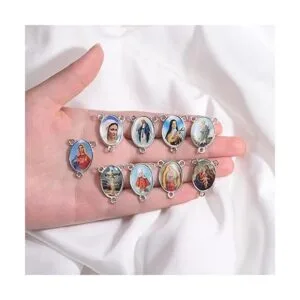 40 piezas de aleación con diseño de Jesús esmaltado madre_3
