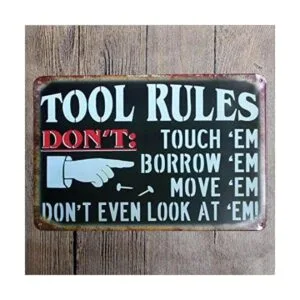 Garaje Tool Rule Decoración de pared de metal diseño_1