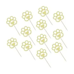 Decoración para cupcakes con estampado de patas de perro_3