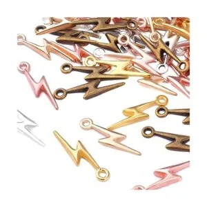 120 colgantes de 6 colores con forma de rayo de aleación_4