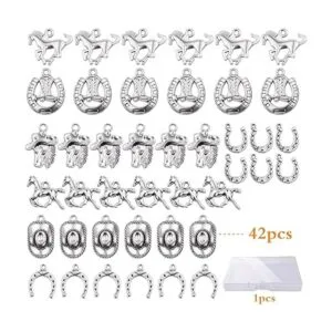 42 colgantes de plata envejecida diseño de vaquero_2