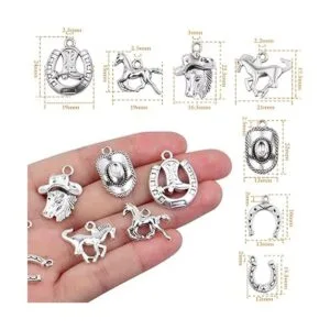 42 colgantes de plata envejecida diseño de vaquero_3