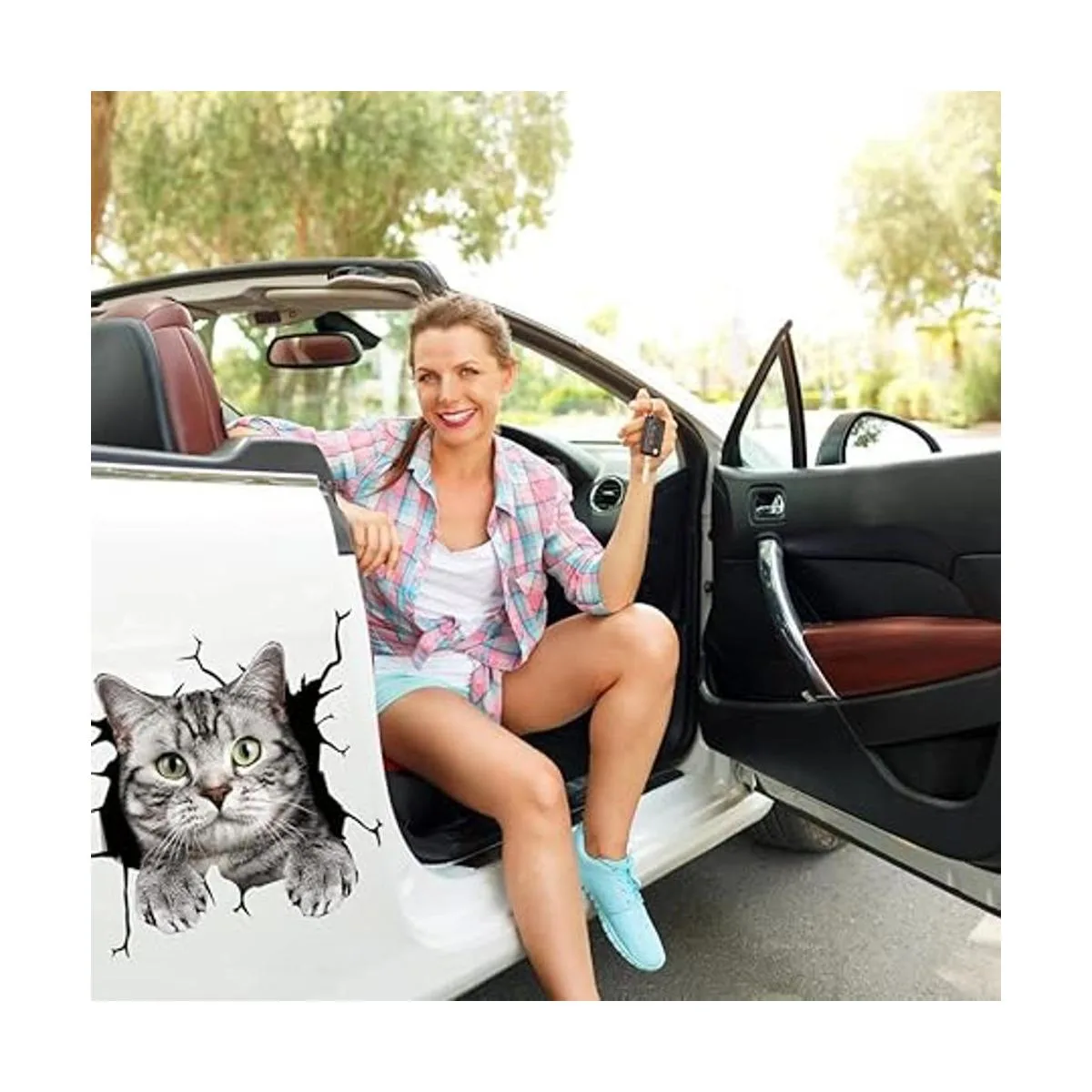 Calcomanías de vinilo para auto y gato calcomanías para_4