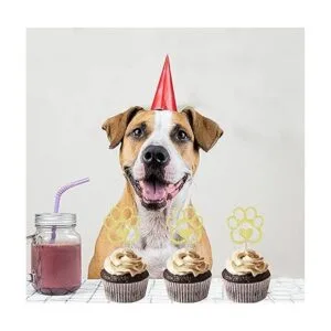 Decoración para cupcakes con estampado de patas de perro_5