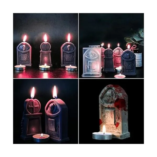 2 piezas de molde para velas de piedra sepulcral de_6
