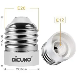 DiCUNO Adaptador de enchufe E26 a E12 convertidor_2